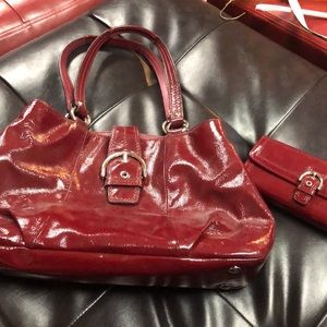 Gently used coach bag and matching wallet